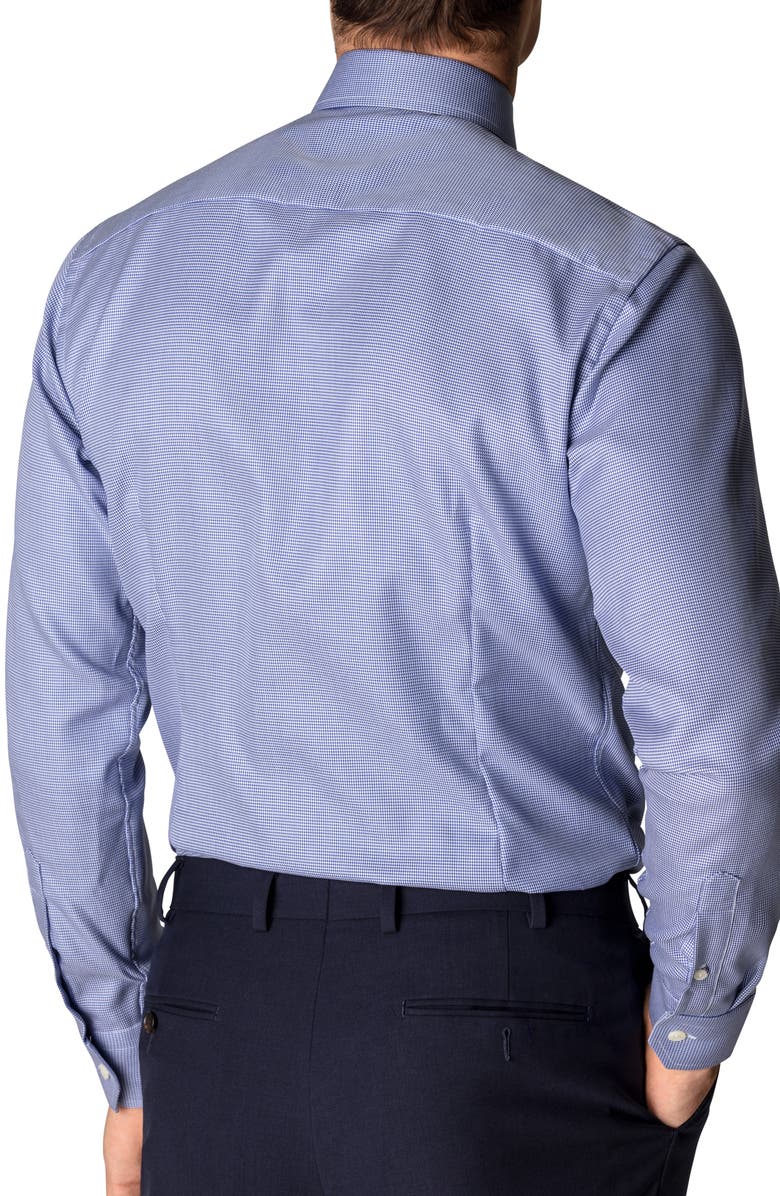Eton Contemporary Fit Houndstooth Dress Shirt, Alternate, color, Blue
