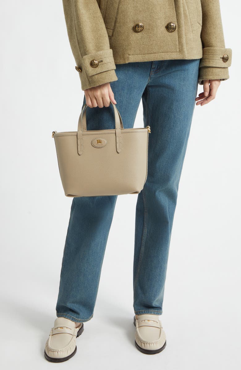 Burberry Mini Bloomsbury Reversible Tote, Alternate, color, Mushroom/ Mallow Pink