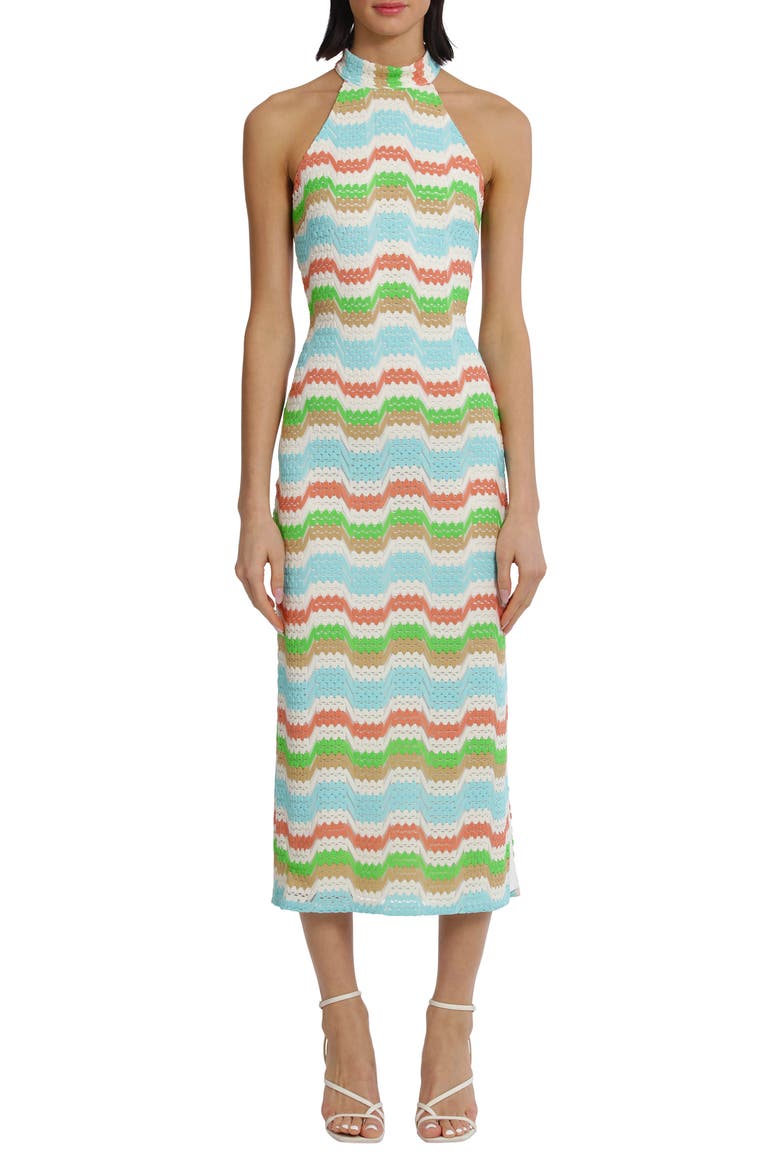 Stripe Knit Midi Dress, Main, color, MULTI