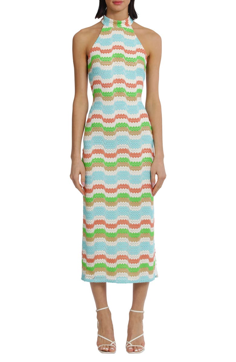 DONNA MORGAN FOR MAGGY Stripe Knit Midi Dress, Main, color, 