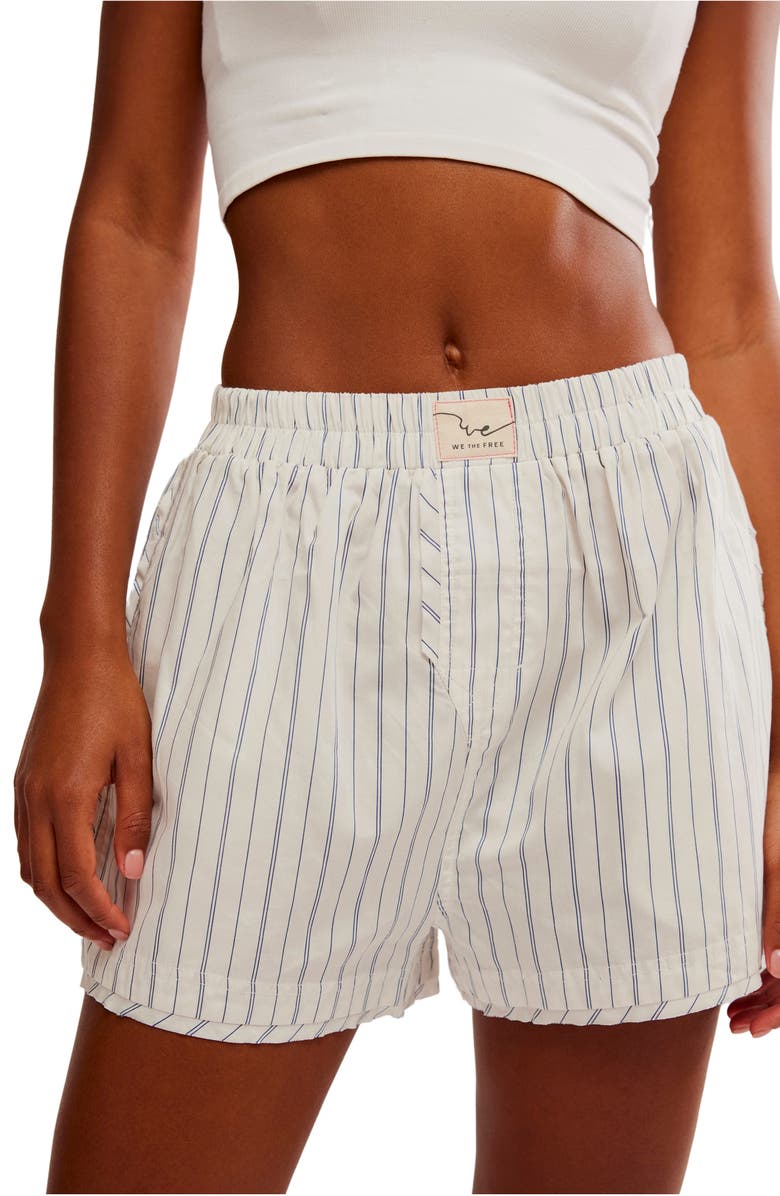 Free People Day to Day Boxer Shorts, Main, color, Ivory Combo