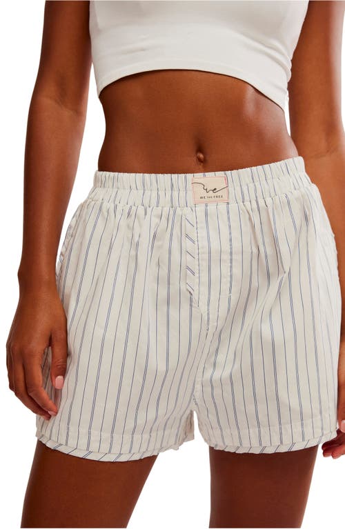 Free People Day To Day Stripe Boxer Shorts In White