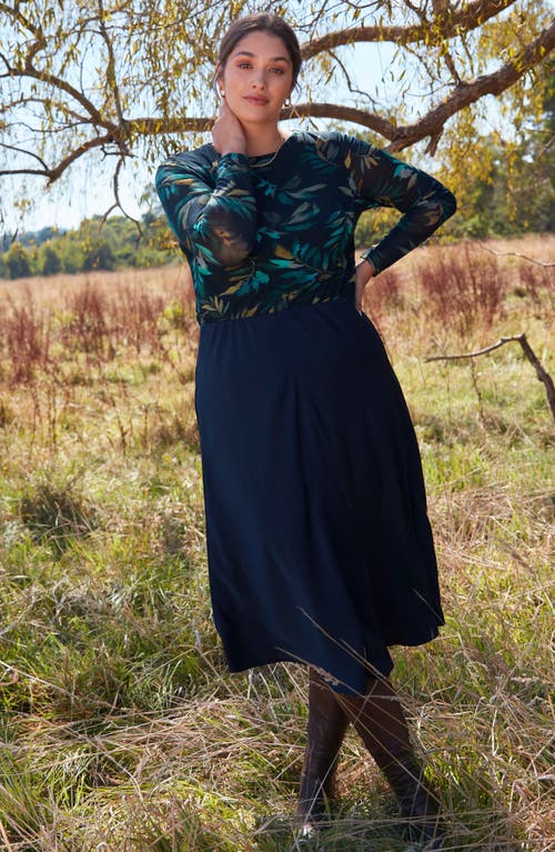 Estelle Azura Satin Skirt In Midnight Navy