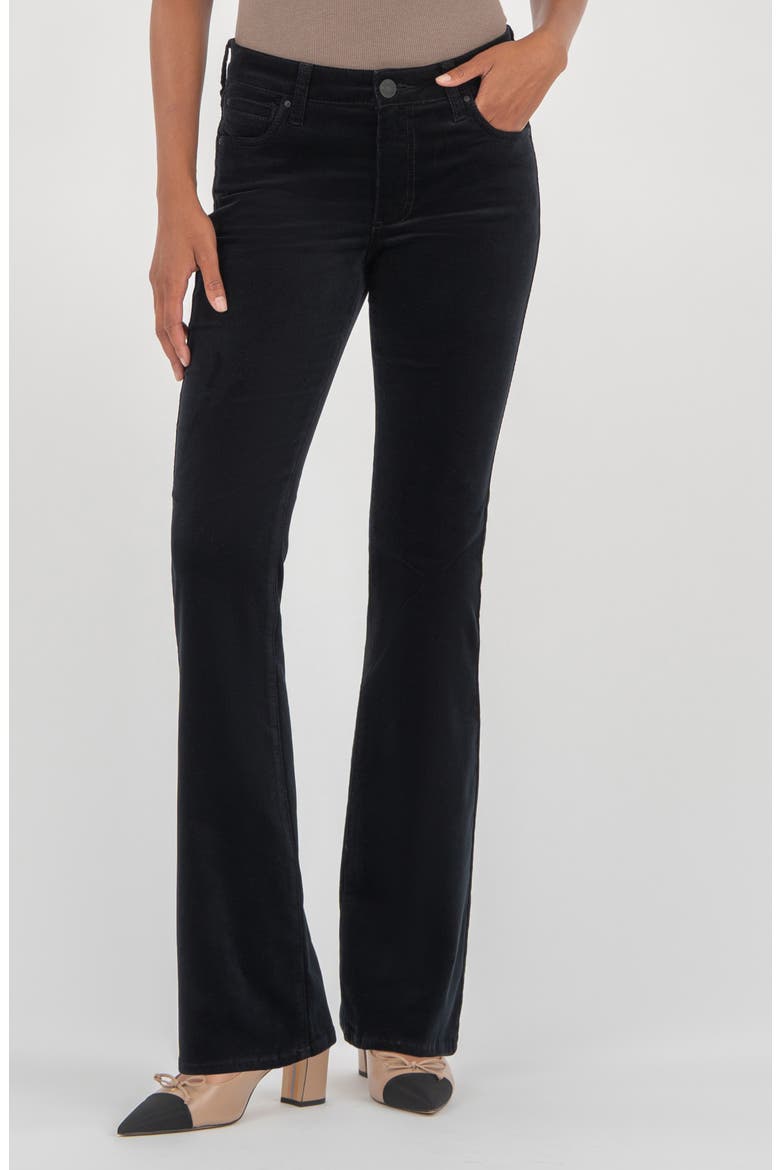 Natalie Mid Rise Bootcut Corduroy Pants, Main, color, BLACK