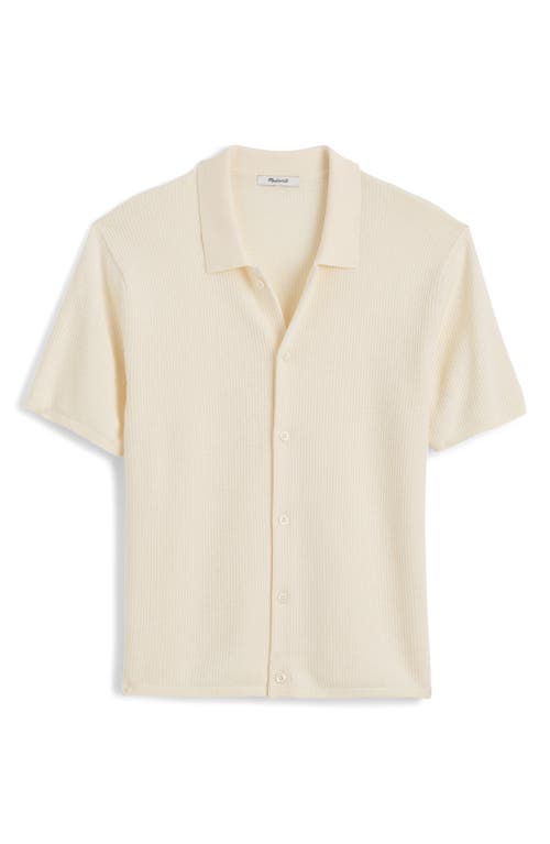 Madewell Tuck-stitch Button-up Sweater Polo In Neutral