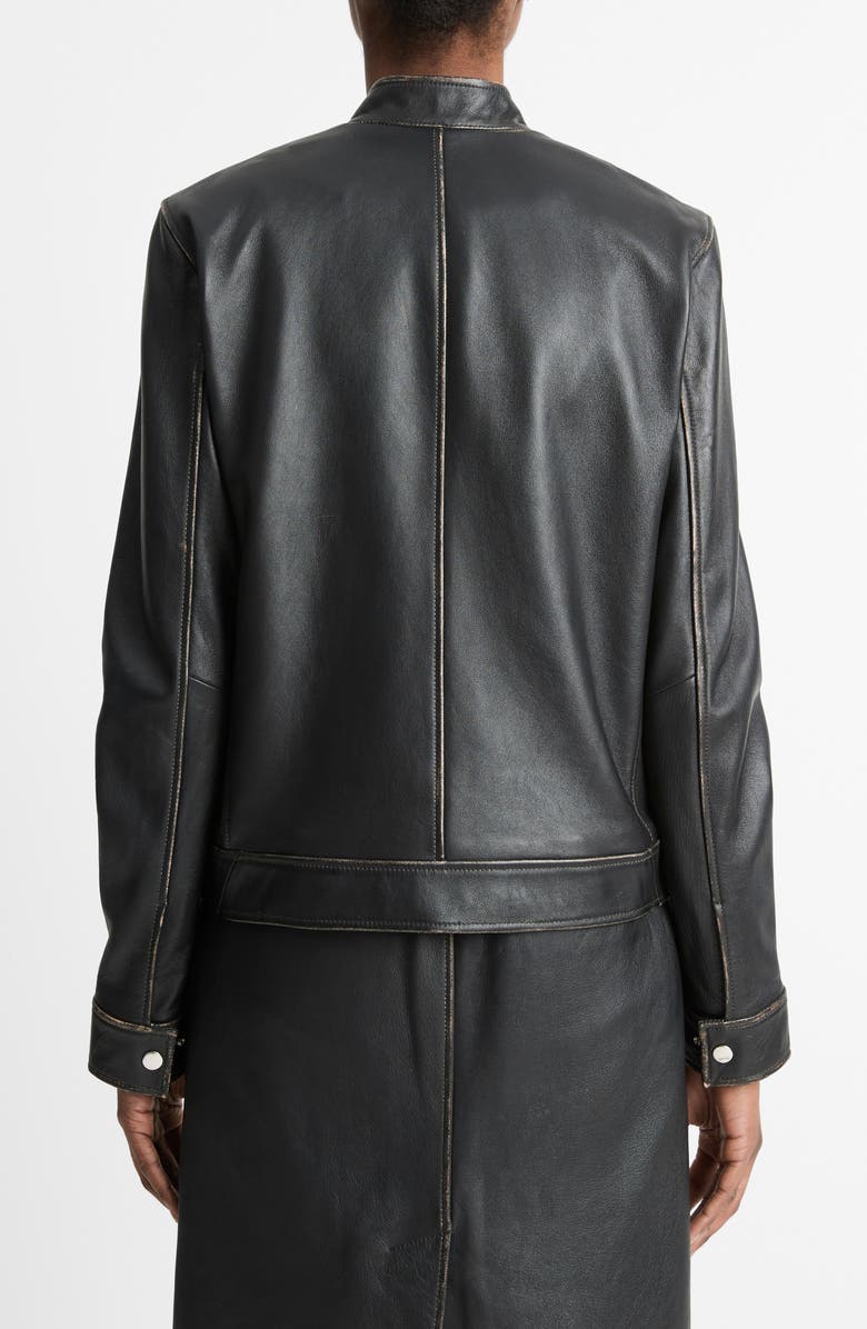 Vince Leather Biker Jacket, Alternate, color, Vintage Black