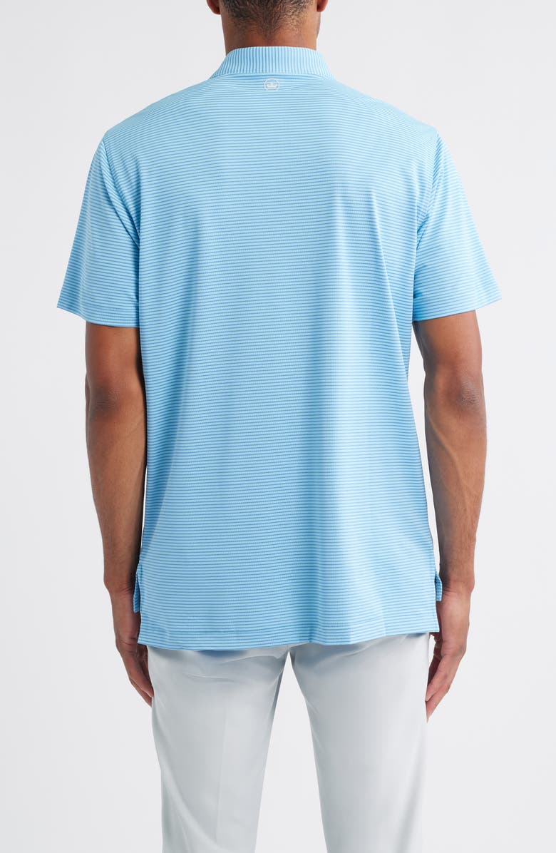 Peter Millar Grace Stripe Performance Piqué Polo, Alternate, color, Seaport Blue