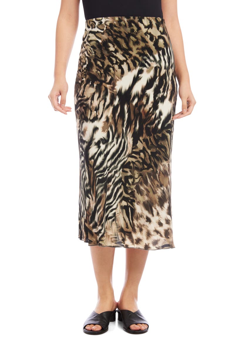Bias Cut Animal Print Midi Skirt, Alternate, color, ANIMAL PRINT