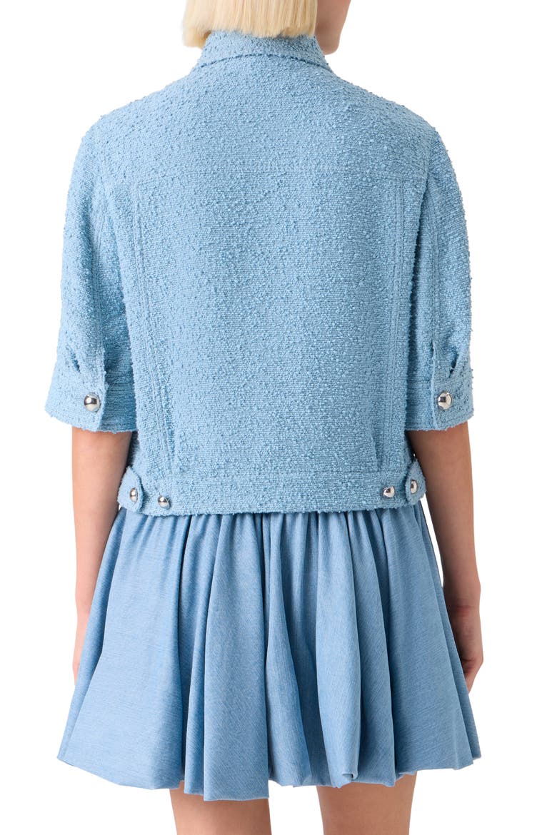 Cotton Blend Bouclé Jacket, Alternate, color, SKY BLUE