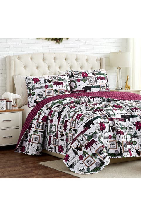 Merry Town Christmas Oversized Holiday Quilt Set