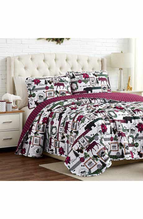 SOUTHSHORE FINE LINENS Merry Town Christmas Oversized Holiday Quilt Set