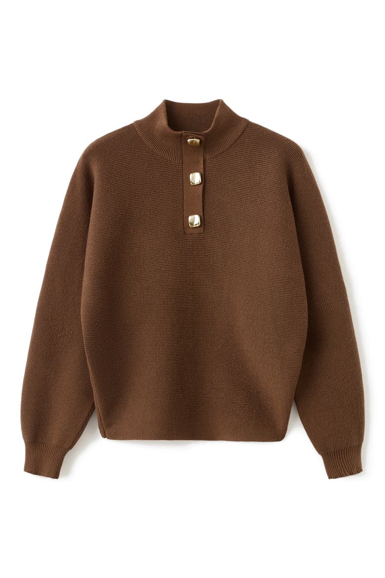 Uptown Polo Sweater, Main, color, BROWN