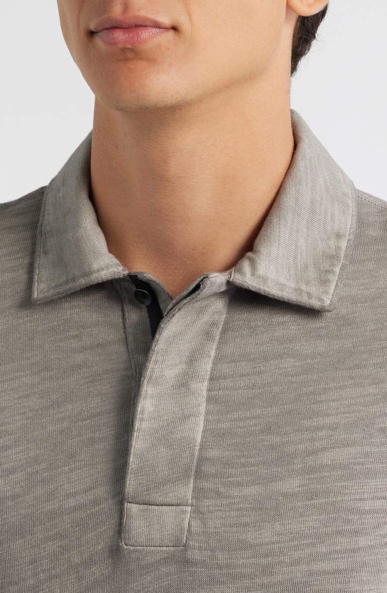 rag & bone Washed Flame Rugby Polo Top, Alternate, color, Grey