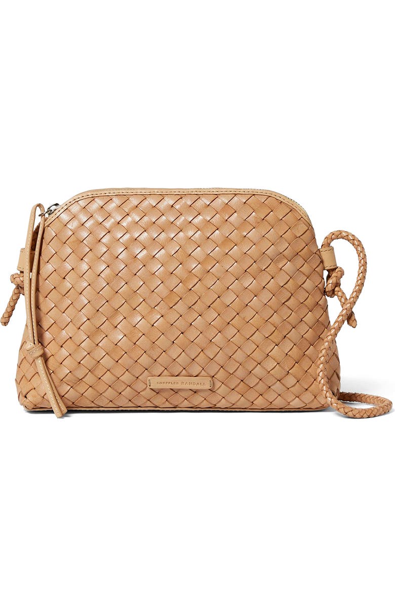 Loeffler Randall Mallory Woven Leather Crossbody Bag, Main, color, Desert Sand