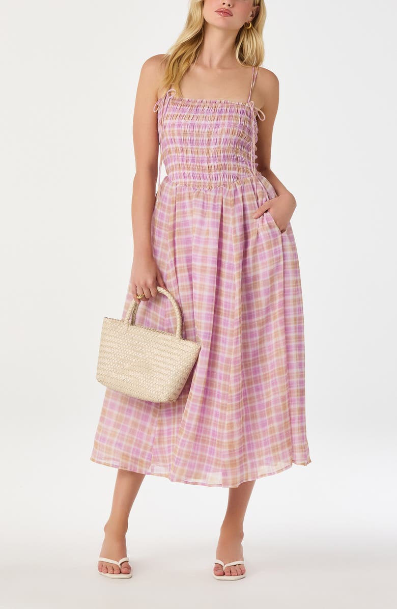 ASTR the Label Lahela Plaid Sundress, Alternate, color, Pink Plaid