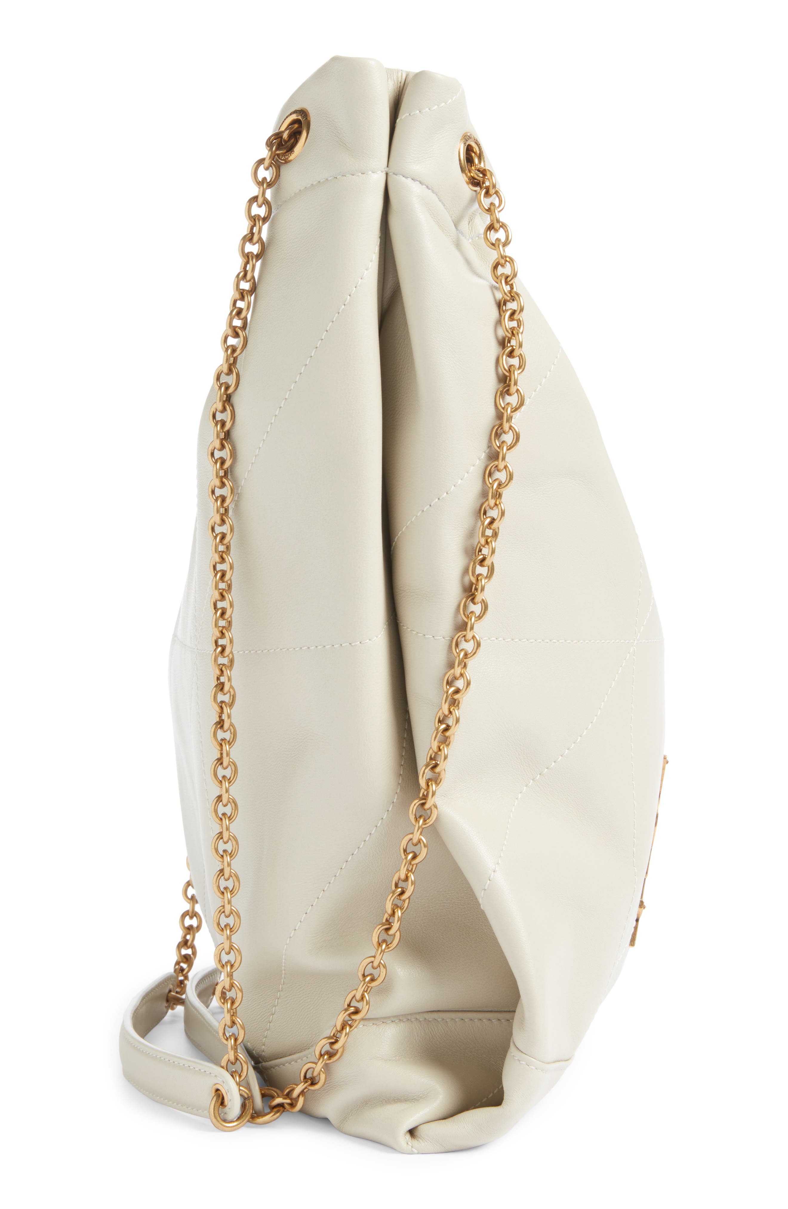 Saint Laurent Jamie 4.3 Patchwork Leather Shoulder Bag, Alternate, color, Cream Soft