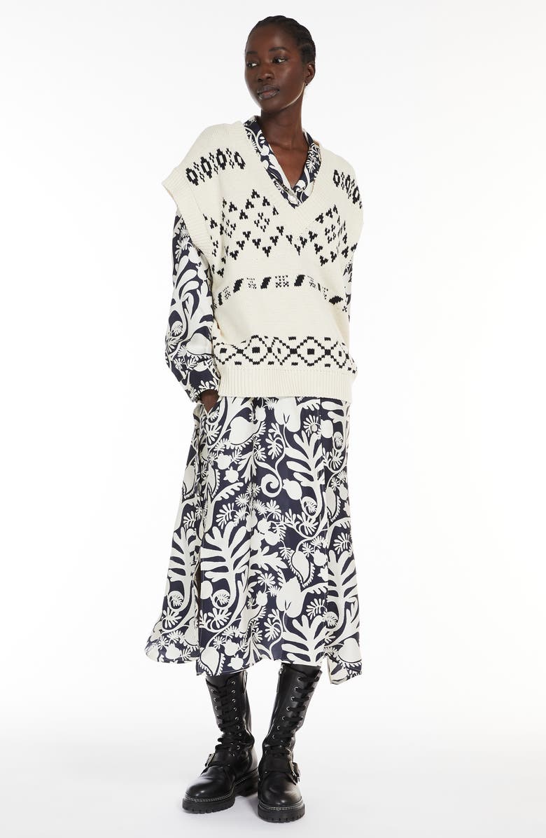 Weekend Max Mara Gaia Floral Long Sleeve Silk Shirtdress, Alternate, color, 