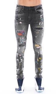 Cult of Individuality Punk Ripped Stretch Super Skinny Jeans