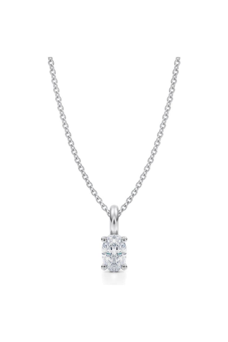 Oval Solitaire Lab Diamond Pendant Necklace 14K 0.50ct, Main, color, White Gold