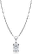 ALLUREZ Oval Solitaire Lab Diamond Pendant Necklace 14K 0.50ct