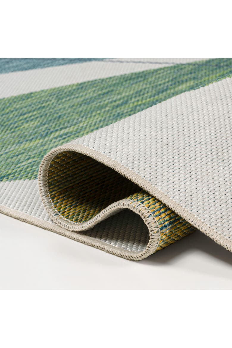 Shelby Coastal Vintage Abstract Palm Leaf Indoor/Outdoor Area Rug, Alternate, color, Green/Cream