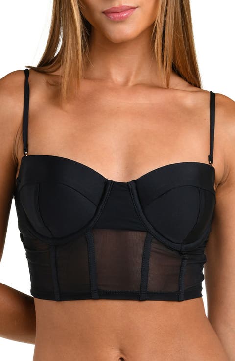 Sunshine Solids Crop Underwire Tankini Top