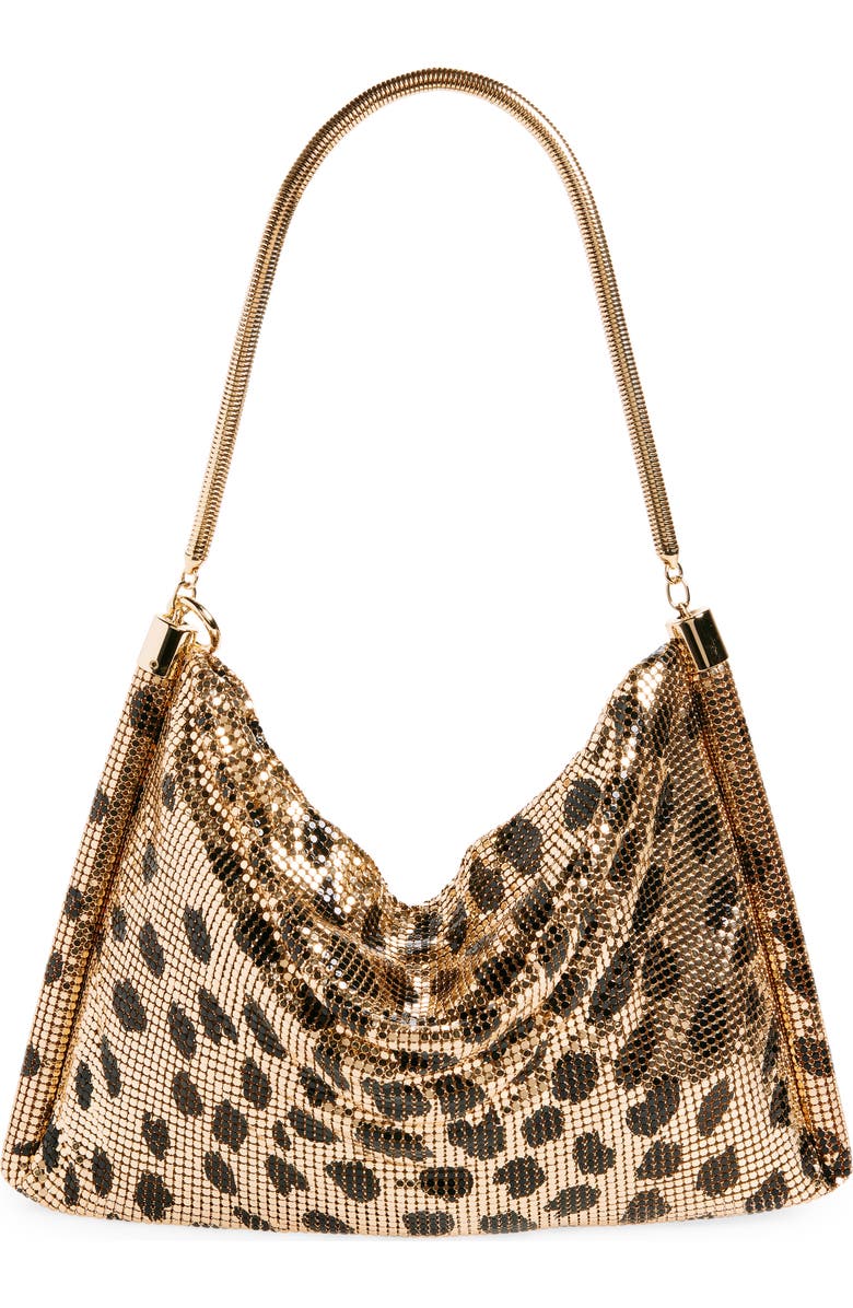 Rabanne Cheetah Print Mesh Shoulder Bag, Alternate, color,