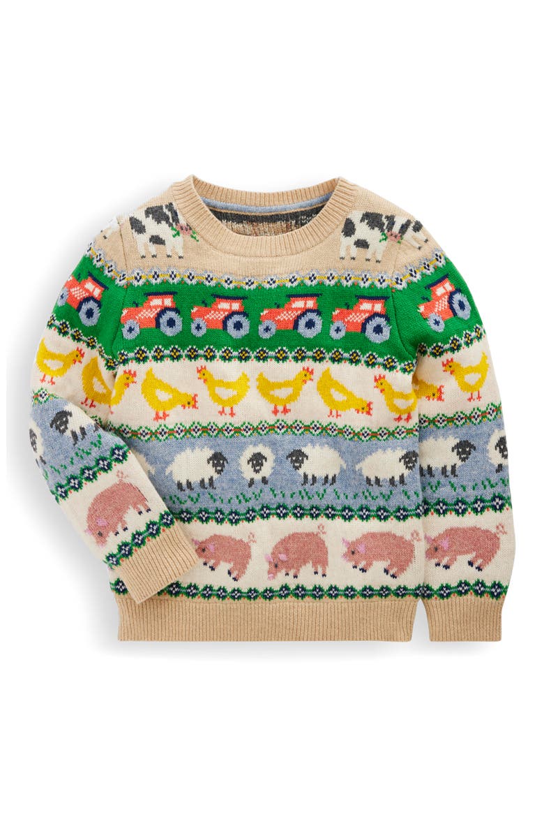 Kids' Farm Fair Isle Sweater, Main, color, FARM