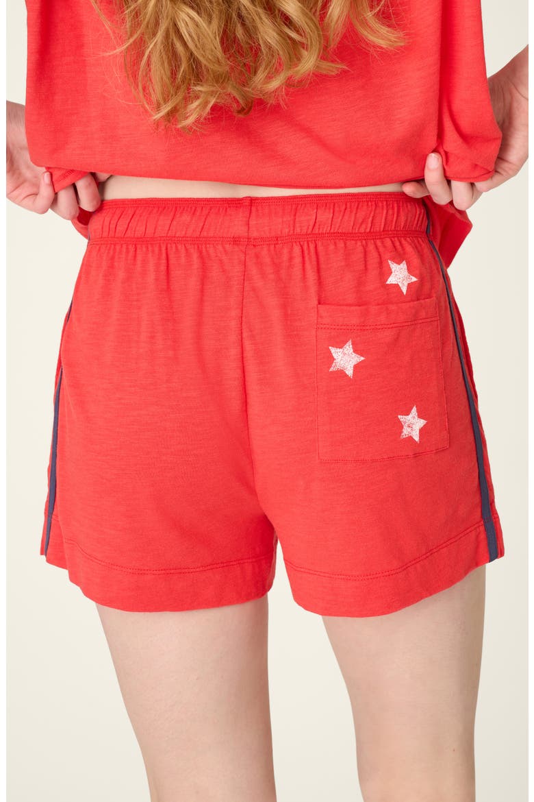 Star Spangled Summer Drawstring Shorts, Alternate, color, TRUE SCARLET