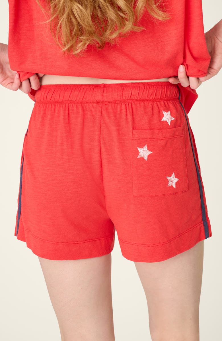 PJ Salvage Star Spangled Summer Drawstring Shorts, Alternate, color, True Scarlet