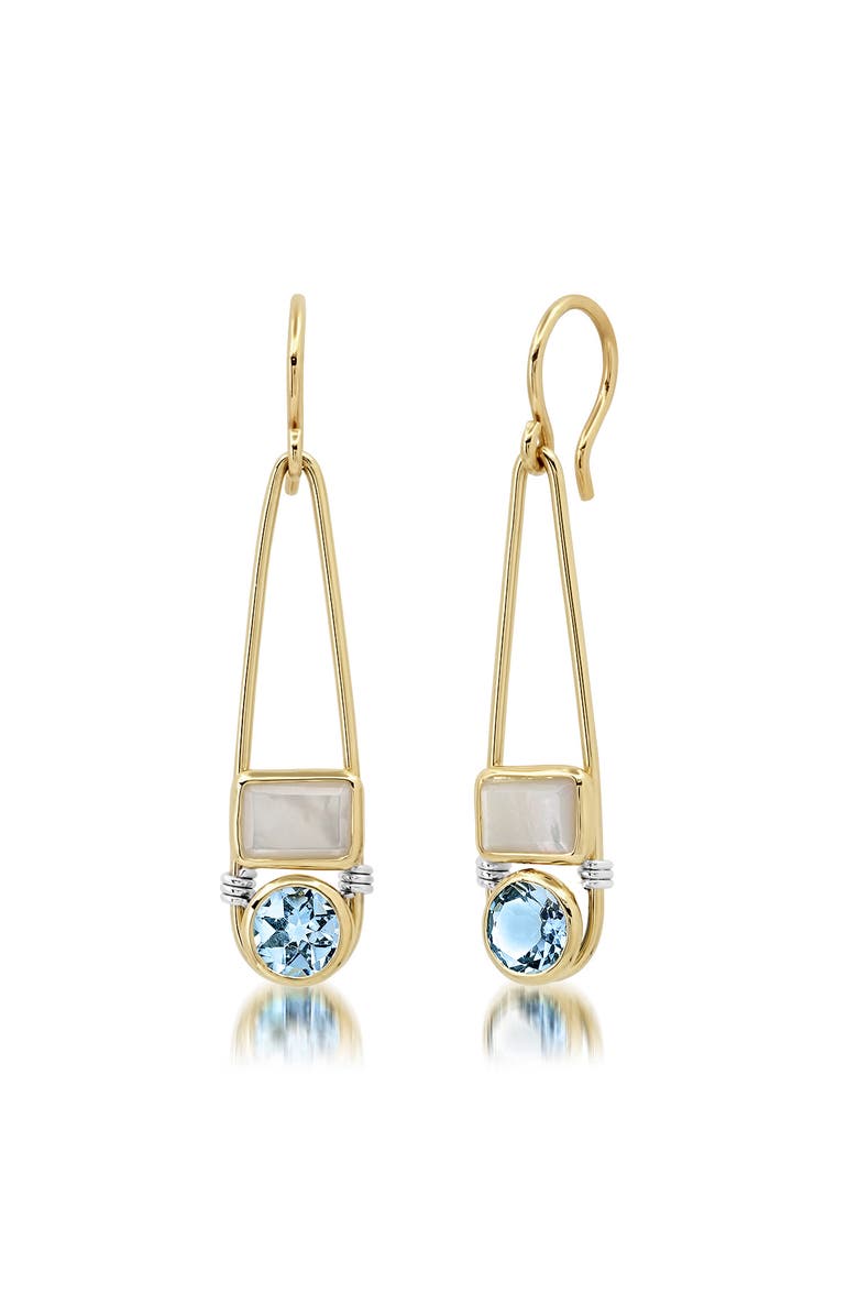 ELLIOT YOUNG "Candy Rush" Double Gemstone Linear Earring, Main, color, Pastel Blue
