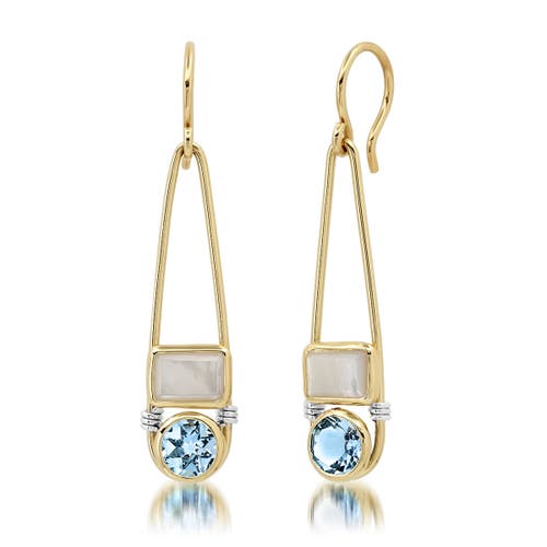 Elliot Young "candy Rush" Double Gemstone Linear Earring In Blue