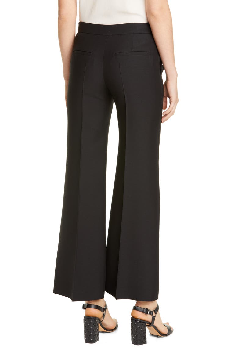 Wool & Silk Straight Leg Ankle Pants, Alternate, color, NERO