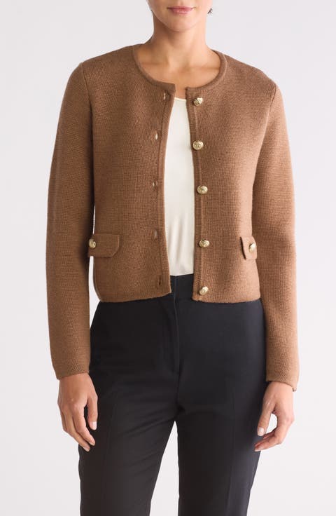 Crewneck Merino Wool Cardigan