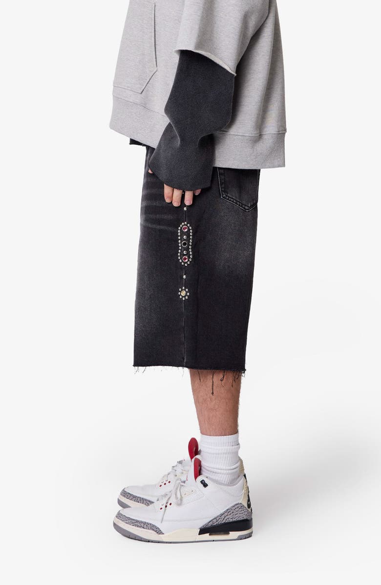 mnml Pleated Ultra Baggy Denim Shorts, Alternate, color, 