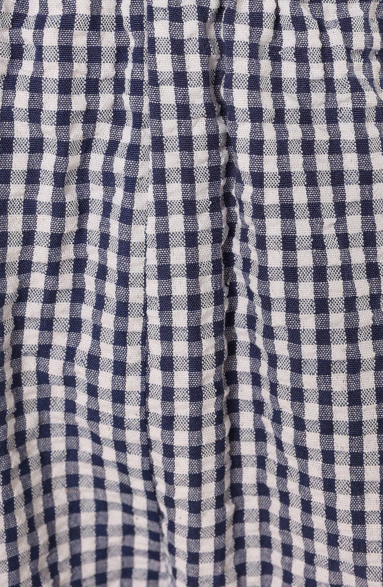 Petal & Pup Callum Gingham Crop Camisole & Shorts Set, Alternate, color, Navy Gingham