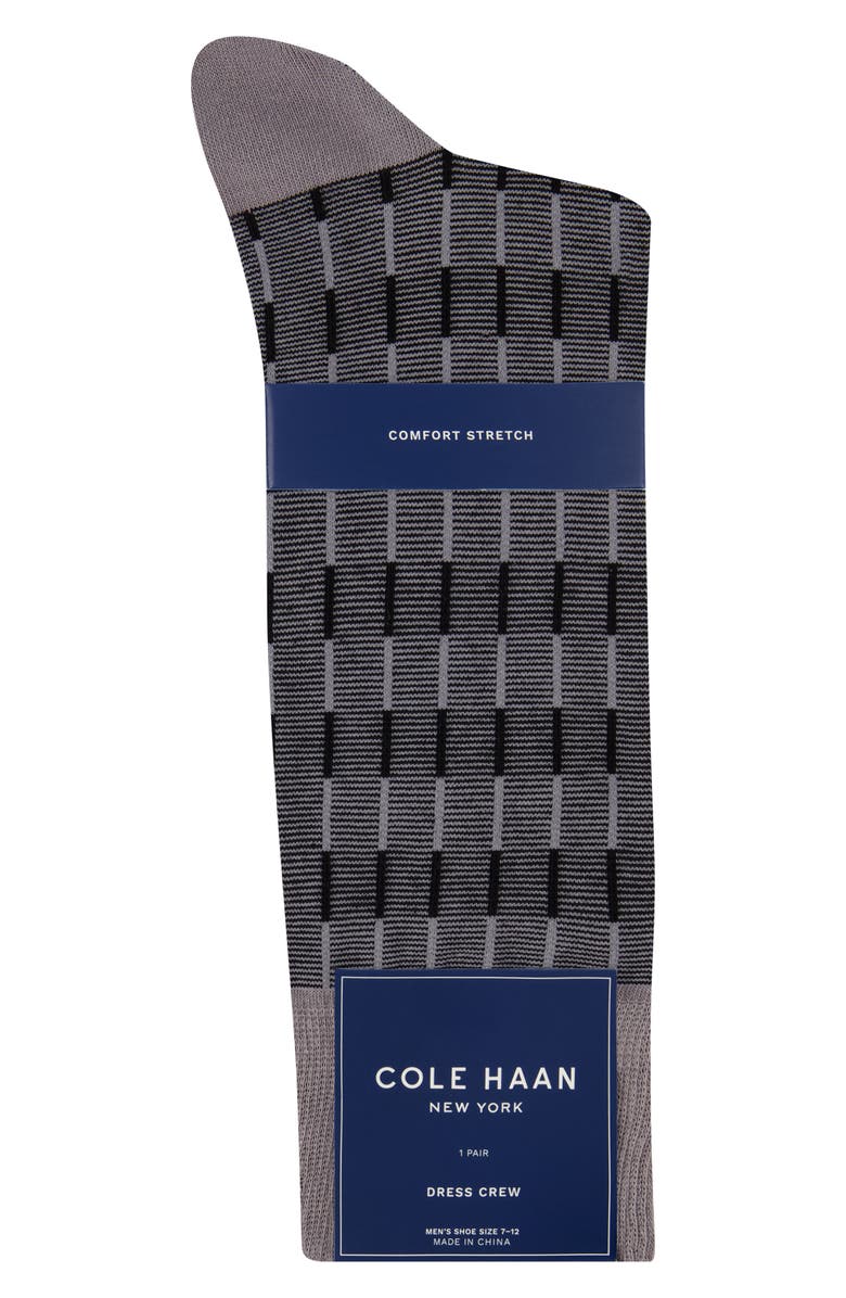 Cole Haan Stripe Cotton Blend Dress Socks, Alternate, color, Black