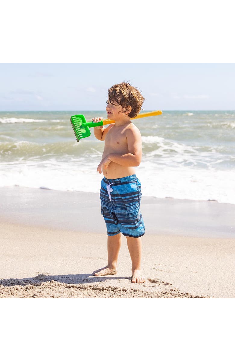 SPIELSTABIL Kids Garden Tools - Long Handled Garden Rake, Sand Box Toys and Toddler Gardening Tools for Ages 2-4, Made in Germany, Alternate, color, Green Multi