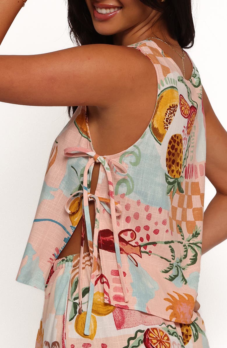 Petal & Pup Abella Print Sleeveless Side Tie Top, Alternate, color, Summer Haze