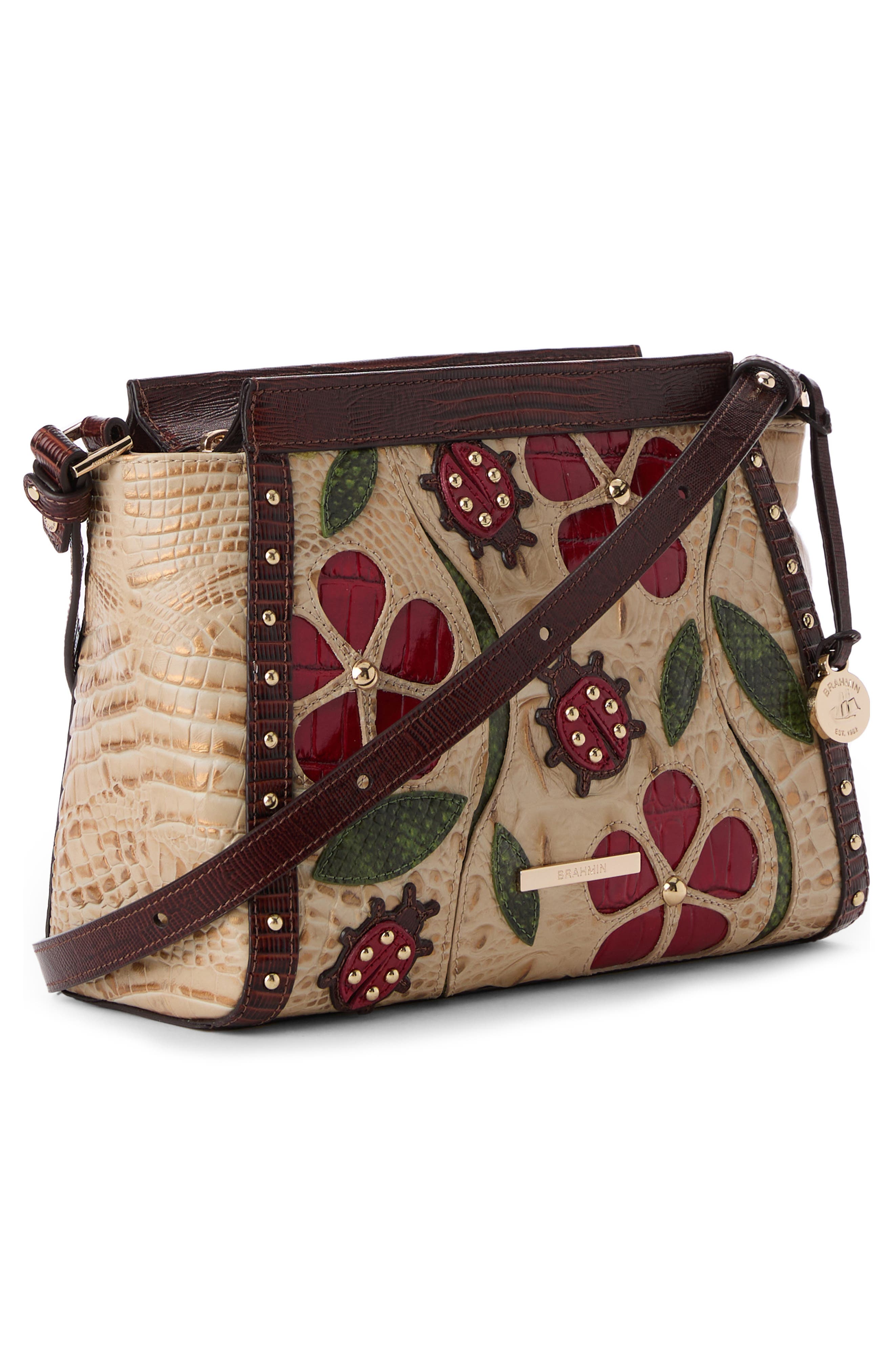 Brahmin Hillary Croc Embossed Leather Crossbody Bag, Alternate, color, 