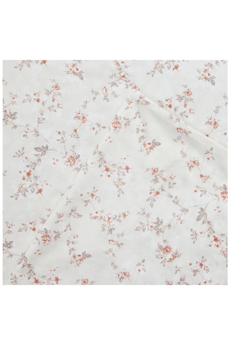 Rose Print Microfiber Sheet Set, Alternate, color, CLAY