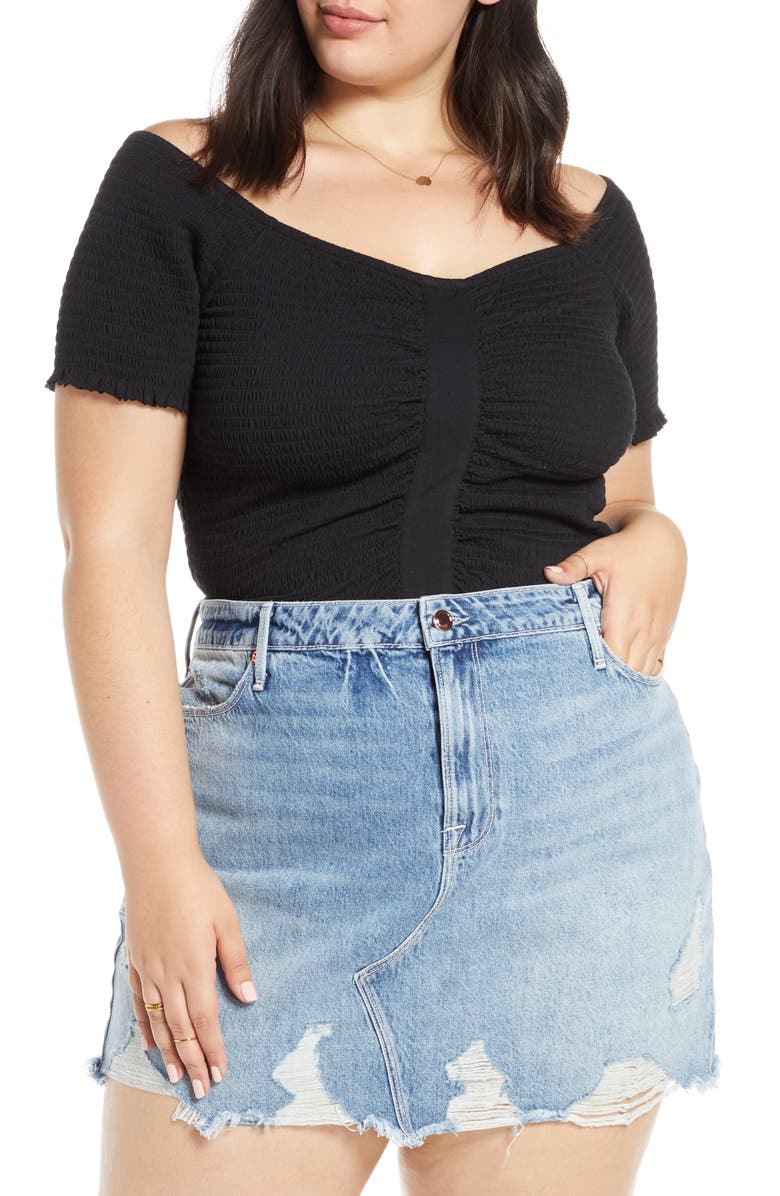 BP. Smocked Off The Shoulder Top, Alternate, color, 