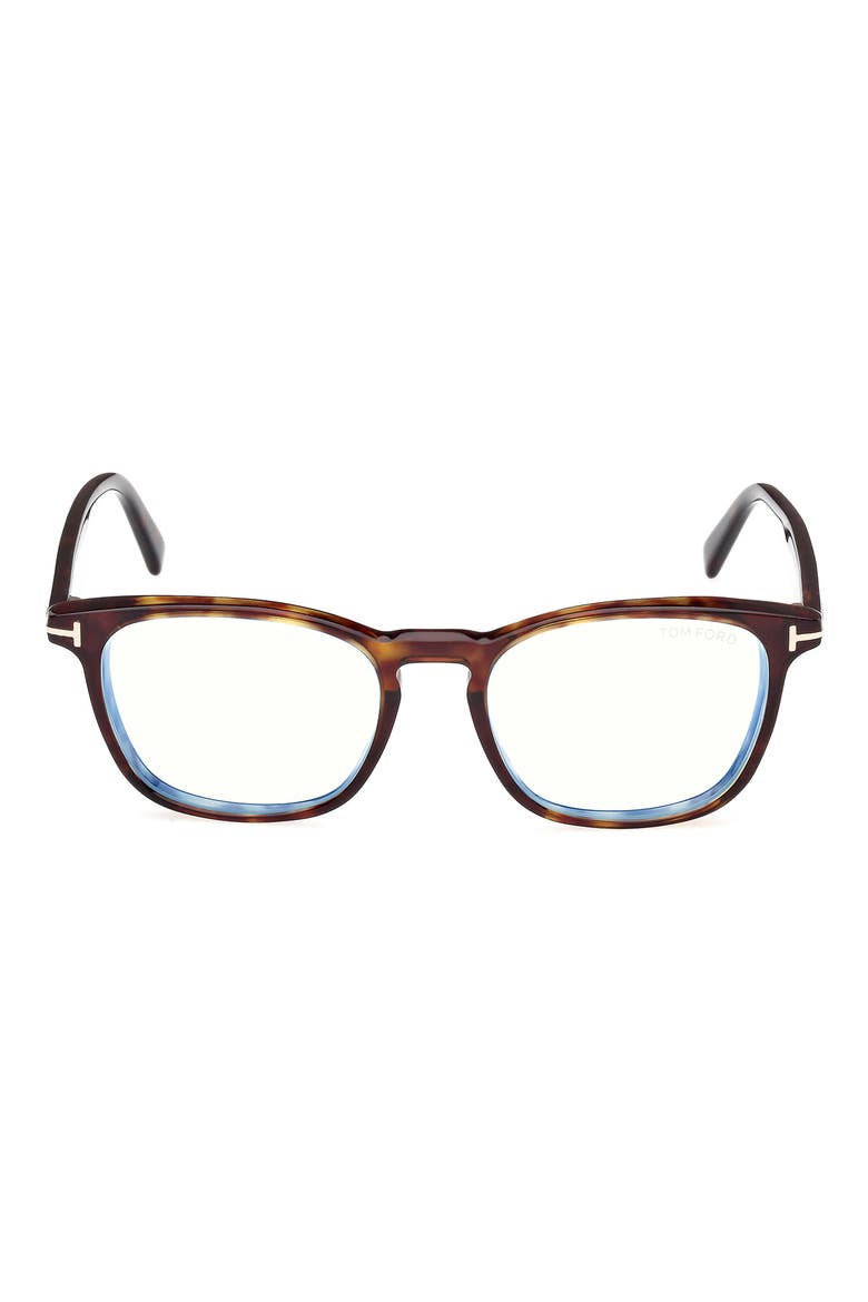 52mm Square Optical Glasses, Main, color, HAVANA ECO / T LOGO