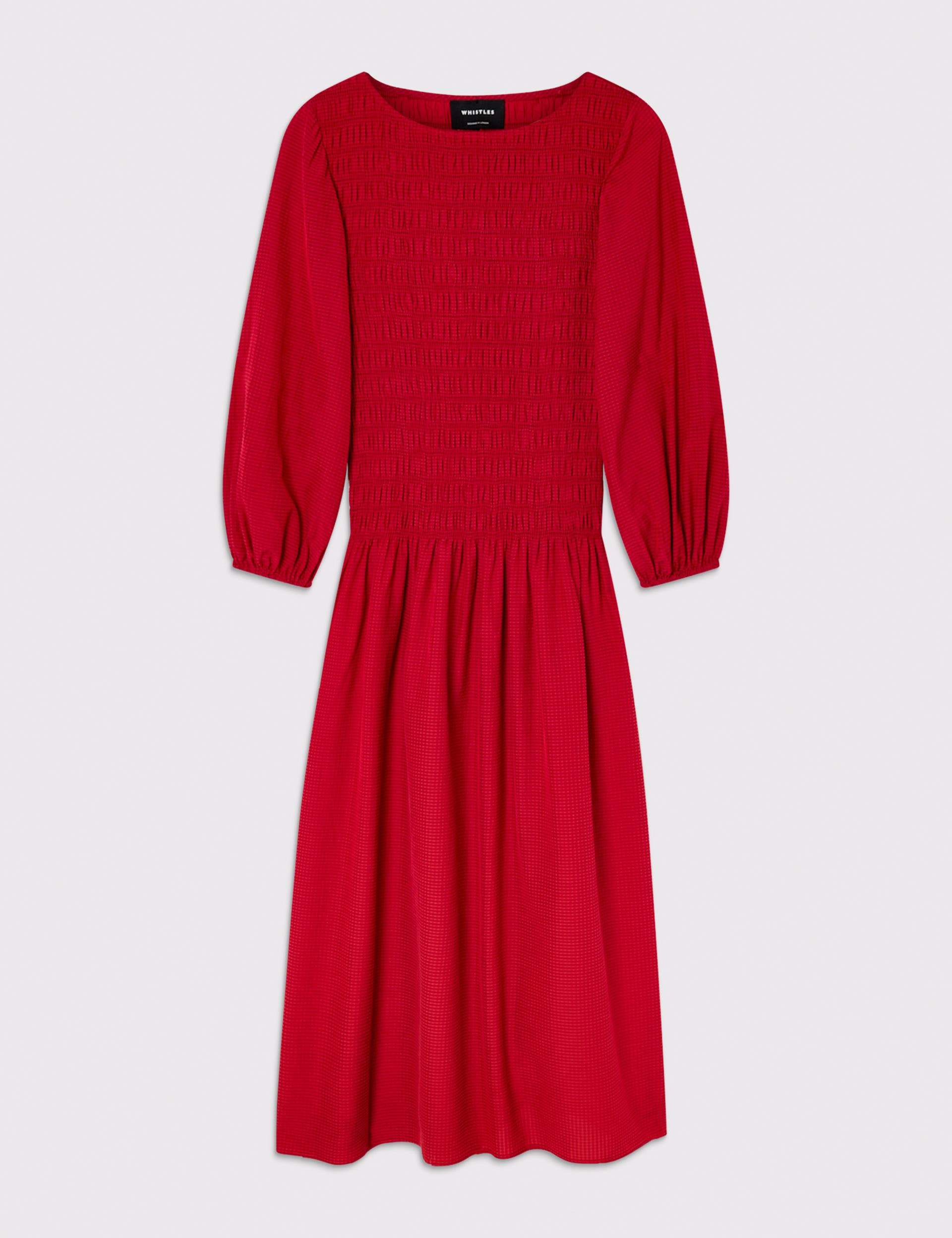 Smocked Bodice Midi Dress - image 2