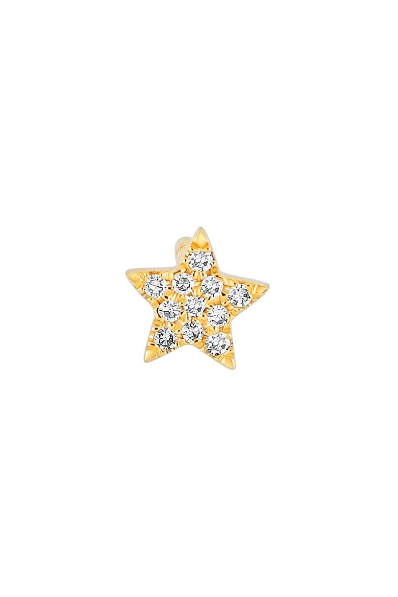 Single Diamond Star Stud Earring, Main, color, YELLOW GOLD/ DIAMOND