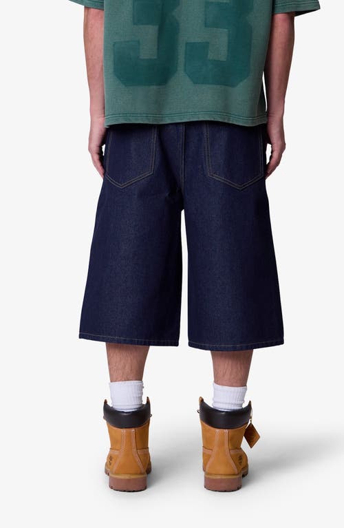 Mnml Raw Ultra Baggy Denim Shorts In Blue