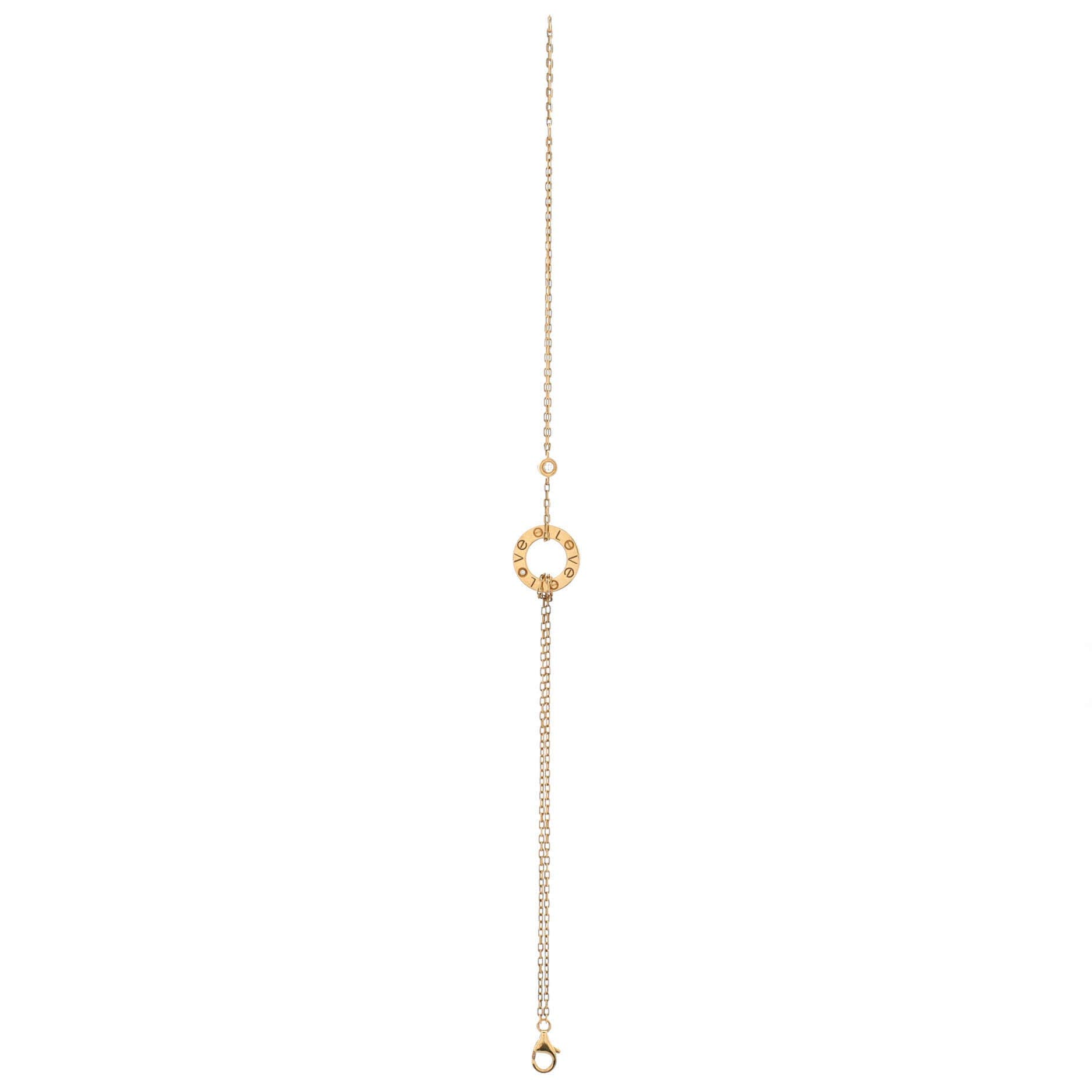 2 Diamonds Love Bracelet 18K Yellow Gold with Diamonds, Alternate, color, Metallic Gold