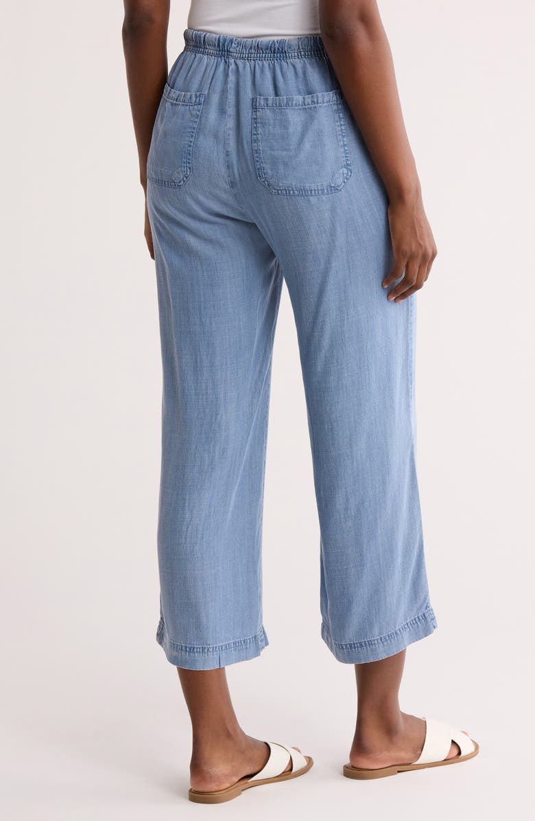 Splendid Chambray Crop Wide Leg Pants, Alternate, color,