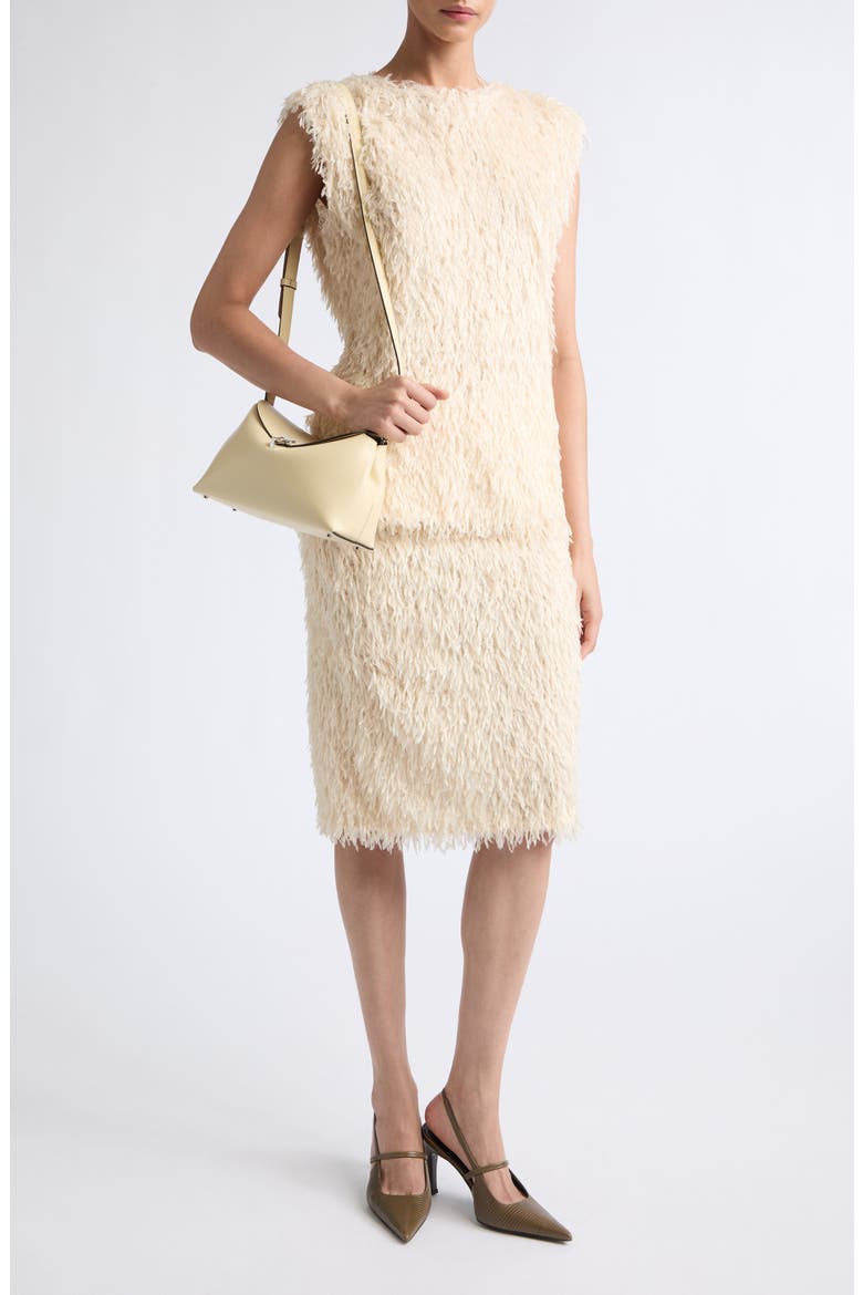 Feathered Jersey Tank, Alternate, color, EGGSHELL