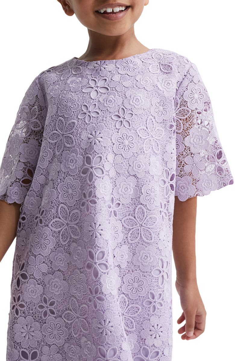 Reiss Kids' Susie Lace Dress, Alternate, color, Lilac